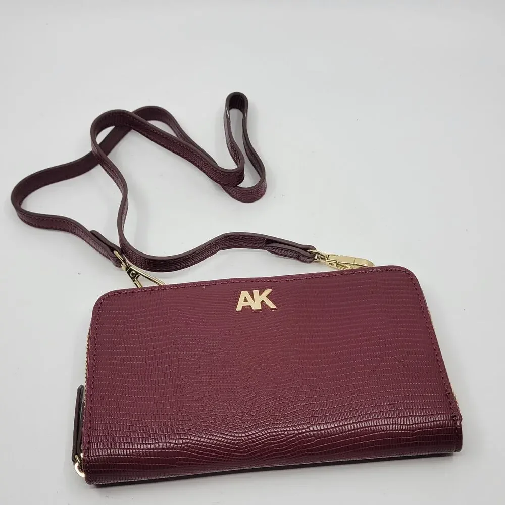 Anne Klein crossbody wallet purse red maroon new no tags